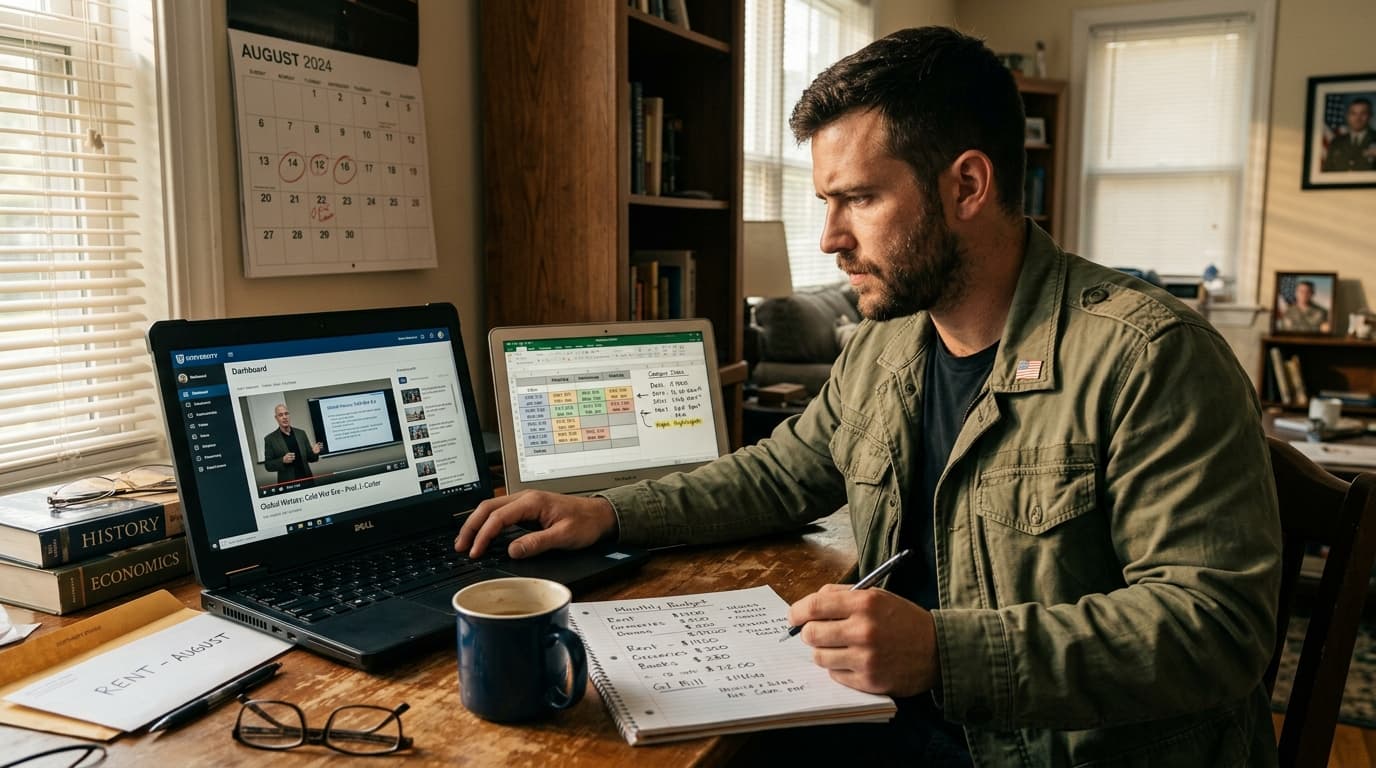 GI Bill Online vs In-Person Pay in 2026: What Veterans Need to Budget Before Fall hero image