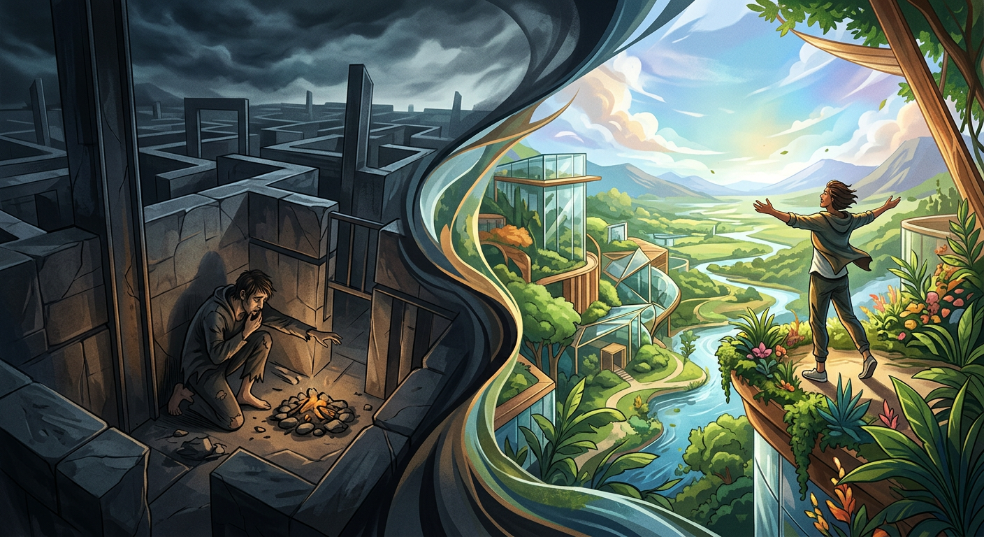 The contrast between scarcity mindset and abundance reality