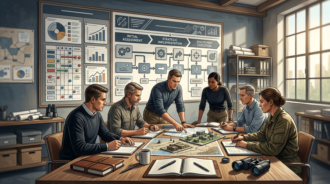 Evolution from chaos to organized command center